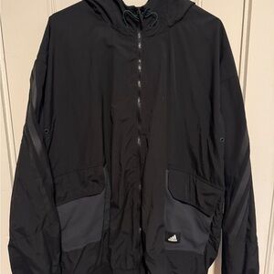 Adidas Men's Black Hooded Jacket